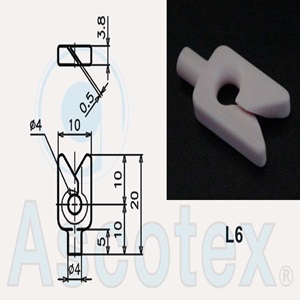 Móc Sứ Ceramic dẫn hướng Ascotex Double Hook Guides L6